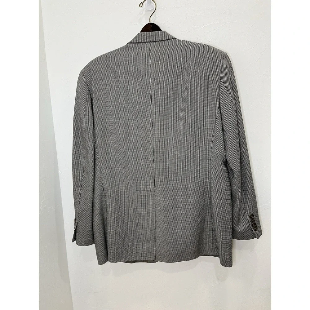 Lauren Ralph Lauren Mens Grey Micro Check Two Button Sport Coat Blazer‎ 42R